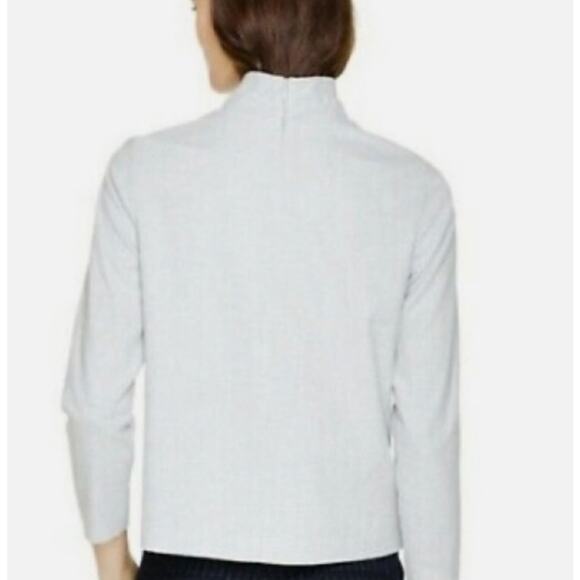 Aritzia Babaton Blair Mock Neck Top XS Gray Minimalist Work Neutral - Picture 3 of 10